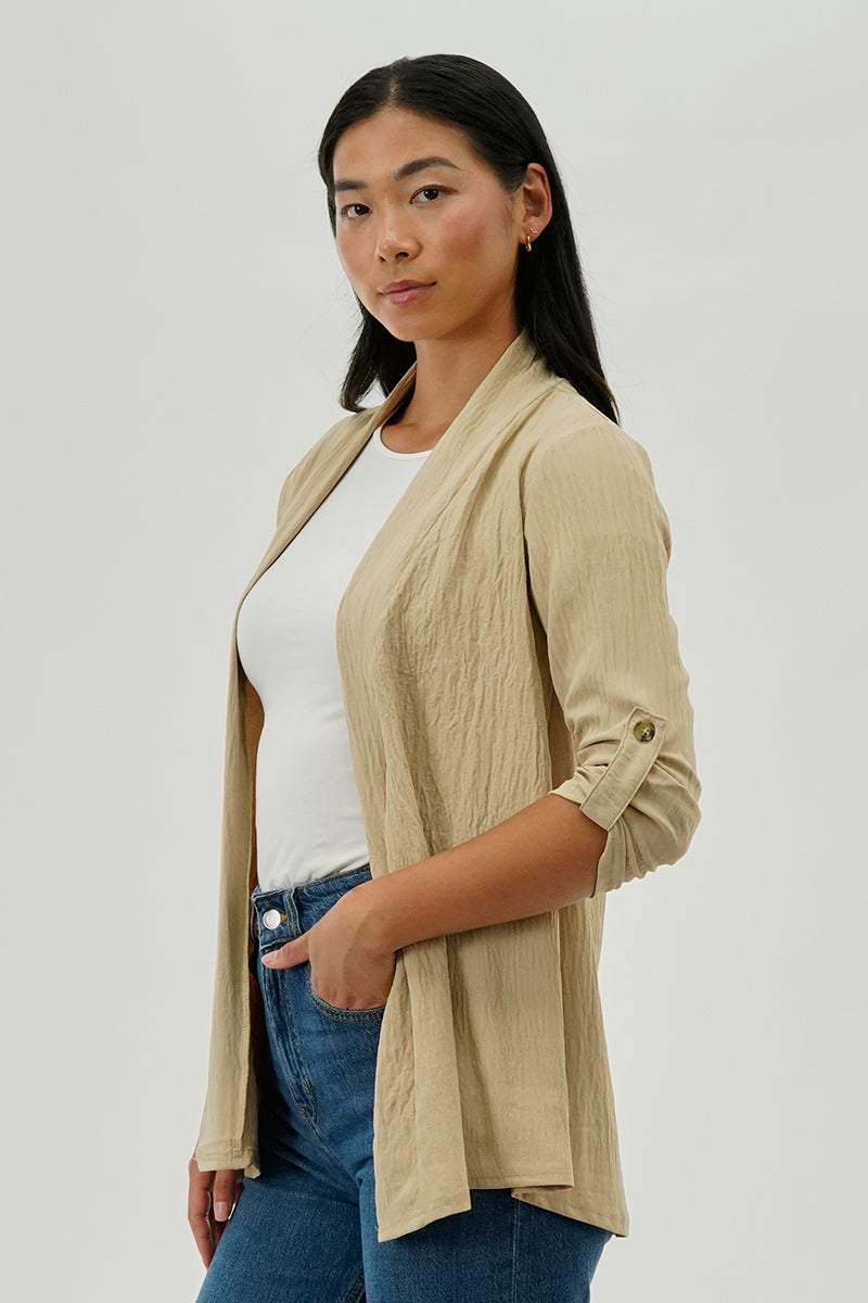 Urbanology Lightweight Wrap Cardigan - Cream - Womens Cardigans - Fairweather