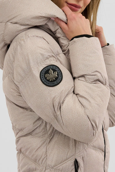 Canada Weather Gear Chevron Quilted Parka Jacket - Cream - Womens Parka Jackets - Fairweather