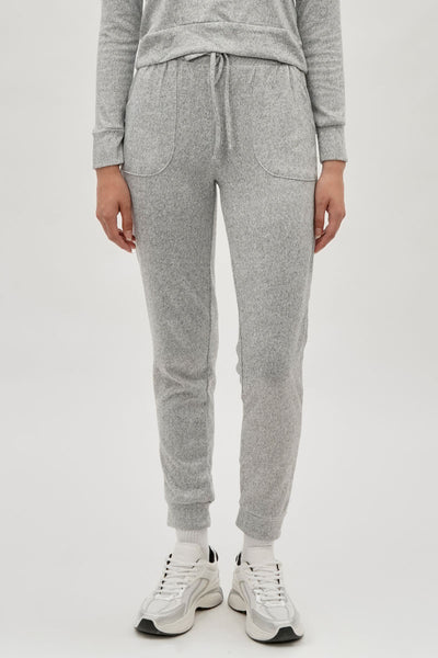 Fahrenheit Tie Waist Knit Joggers - Grey - Womens Joggers & Sweatpants - Fairweather