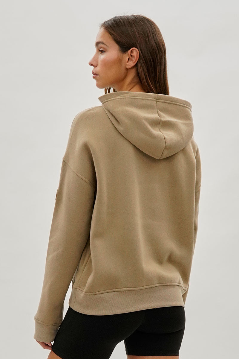 Fahrenheit Drop Shoulder Pullover Hoodie - Camel - Womens Hoodies & Sweatshirts - Fairweather