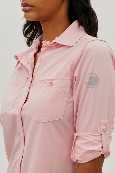 Canada Weather Gear Button Up Utility Shirt - Pink - Womens Shirts & Blouses - Fairweather