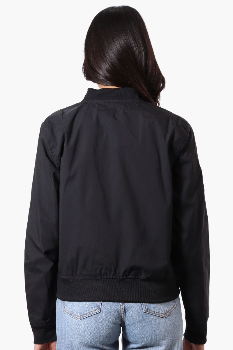 Canada Weather Gear Basic Zip Up Bomber Lightweight Jacket - Black - Womens Lightweight Jackets - Fairweather