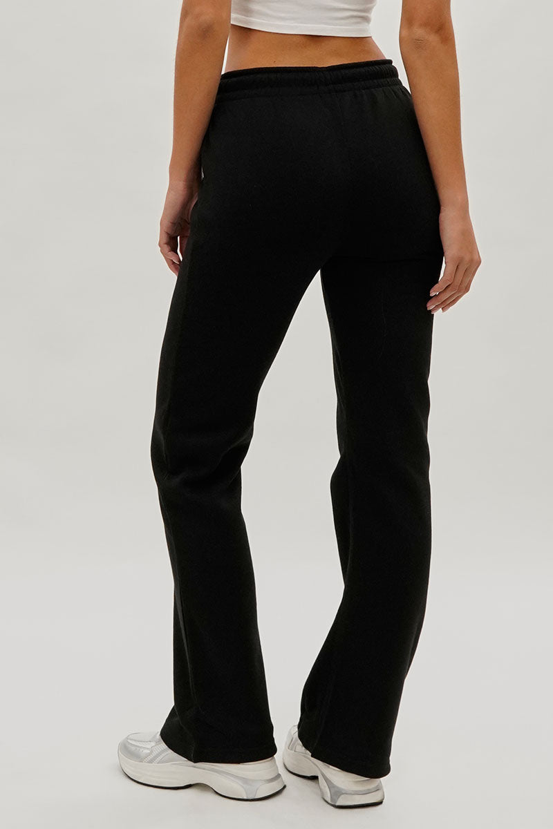 Fahrenheit Wide Leg Drawstring Sweatpants - Black