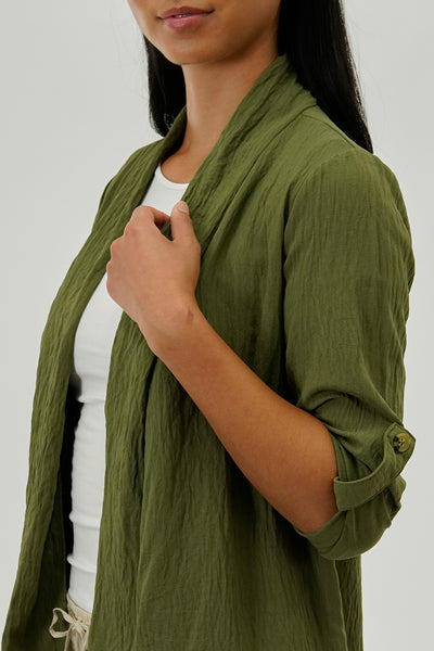 Urbanology Lightweight Wrap Cardigan - Olive - Womens Cardigans - Fairweather