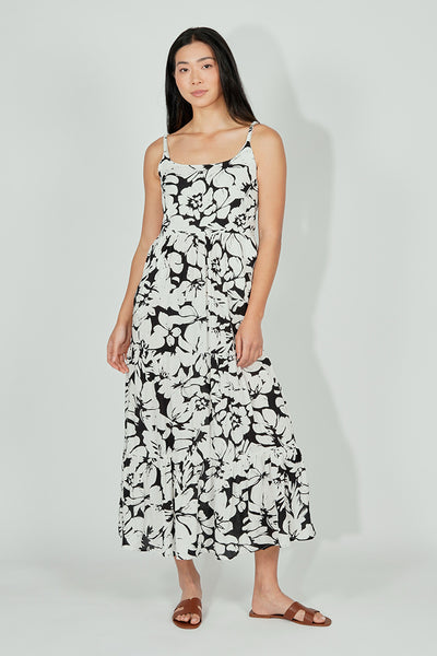 International INC Company Floral Tiered Maxi Dress - Black - Womens Maxi Dresses - Fairweather