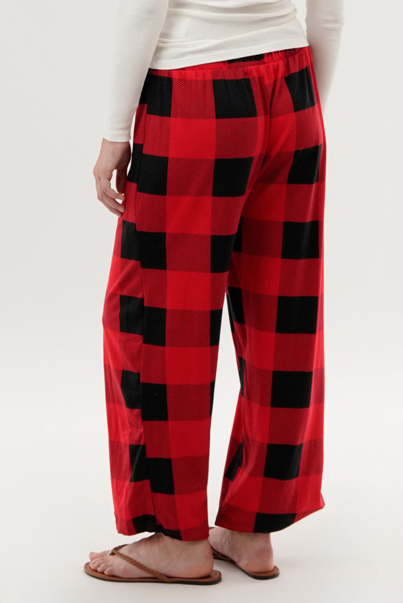 Canada Weather Gear Plaid Wide Leg Pajama Pants - Red - Womens Pajamas - Fairweather