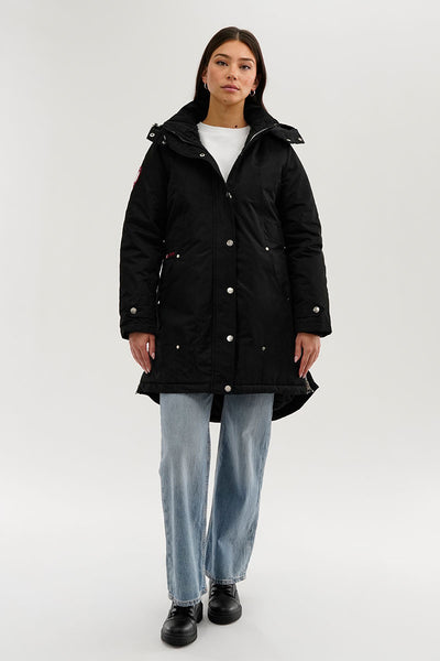 Canada Weather Gear Sherpa Lined Parka Jacket - Black - Womens Parka Jackets - Fairweather