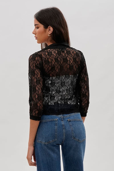 Impress Floral Lace Shrug Cardigan - Black - Womens Cardigans - Fairweather