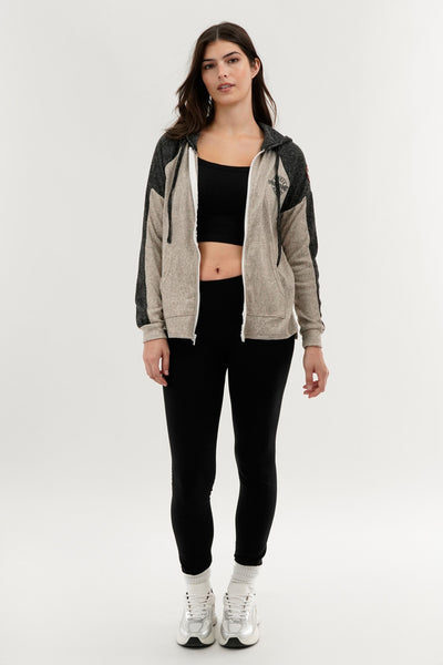 Fahrenheit Lightweight Zip Up Hoodie - Cream - Womens Hoodies & Sweatshirts - Fairweather