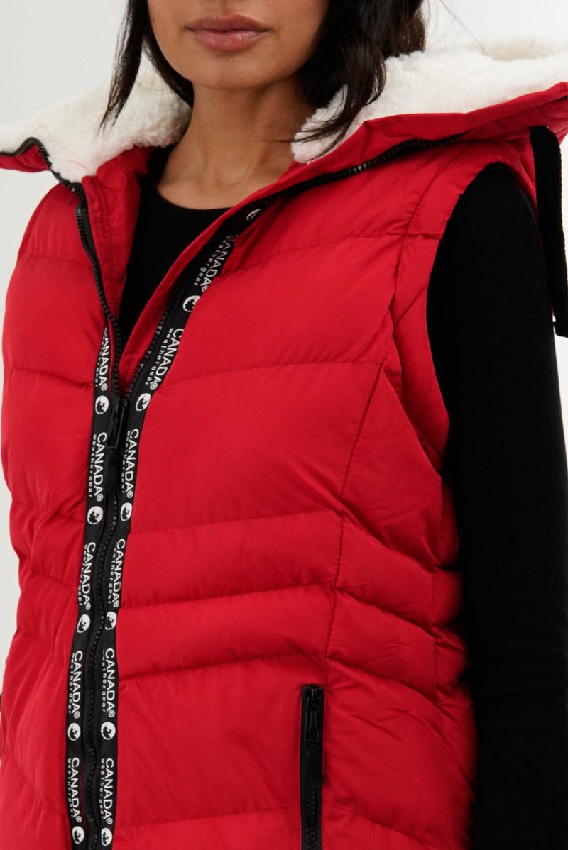 Canada Weather Gear Zip Off Sleeve Bomber Jacket - Red - Womens Bomber Jackets - Fairweather