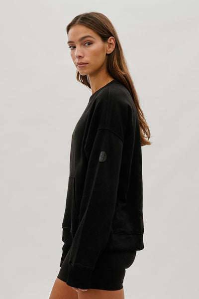 Fahrenheit Drop Shoulder Kangaroo Pocket Sweatshirt - Black - Womens Hoodies & Sweatshirts - Fairweather