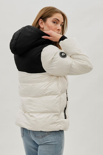 Super Triple Goose Colour Block Bomber Jacket - White - Womens Bomber Jackets - Fairweather