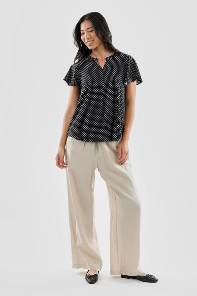 International INC Company Polka Dot Single Button Blouse - Black - Womens Shirts & Blouses - Fairweather