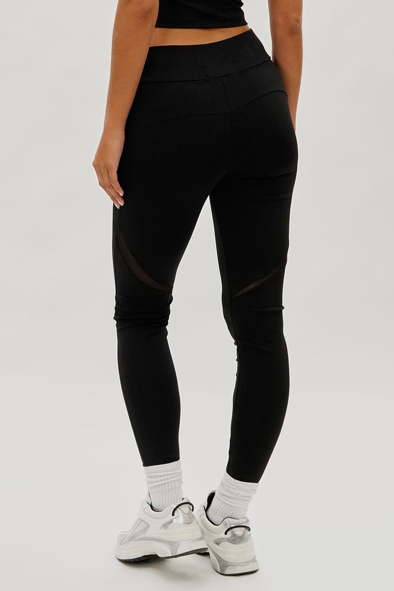 Super Triple Goose High Waisted Leggings - Black - Womens Leggings - Fairweather