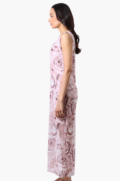 Stylexchange Floral Sheer Maxi Dress - Pink - Womens Maxi Dresses - Fairweather