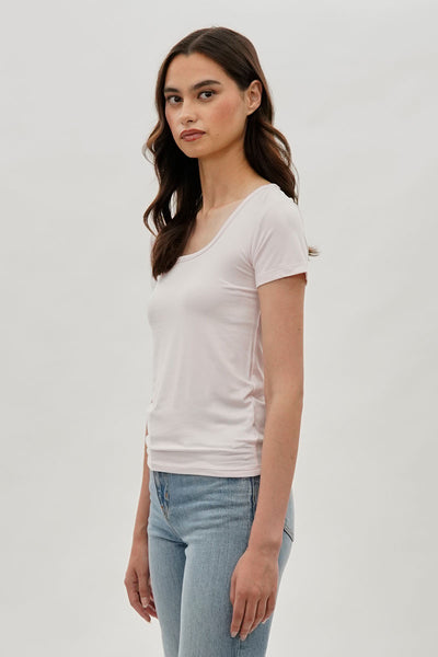 Costa Blanca Square Neck Tee - Blush - Womens Tees & Tank Tops - Fairweather