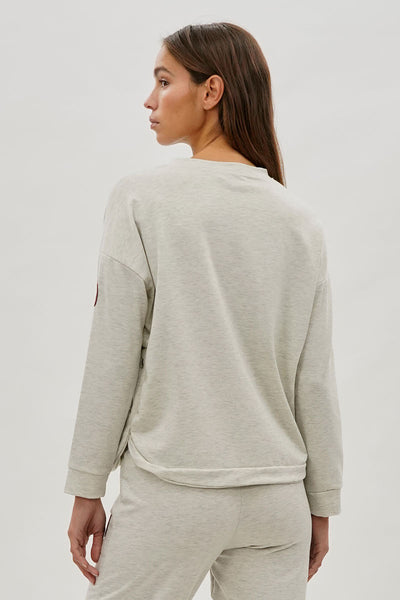 Pull Fahrenheit à épaules tombantes et boutons sur le côté - Crème
