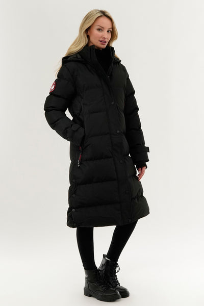 Canada Weather Gear Quilted Maxi Parka Jacket - Black - Womens Parka Jackets - Fairweather