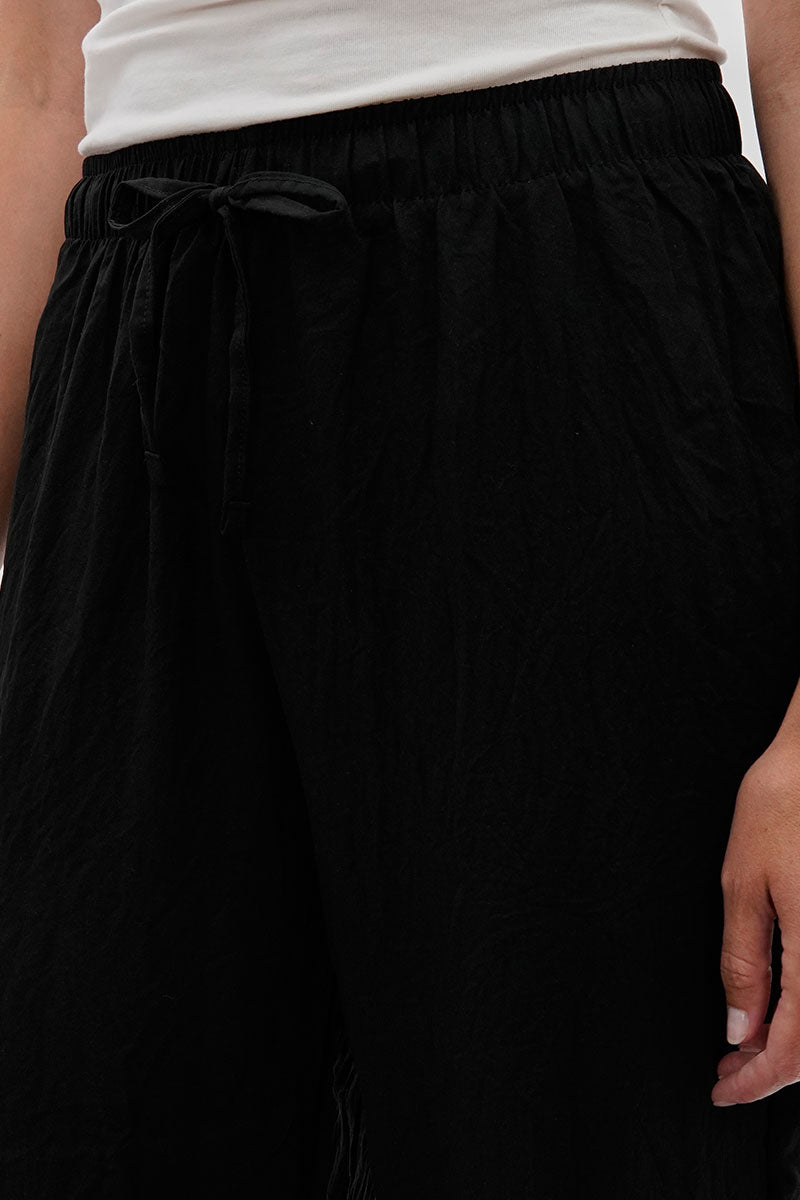 Runaway Bay Wide Leg Tie Waist Pants - Black - Womens Pants - Fairweather