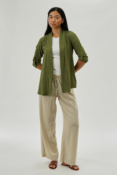 Urbanology Lightweight Wrap Cardigan - Olive - Womens Cardigans - Fairweather