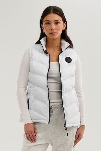 Canada Weather Gear Chevron Puffer Vest - White - Womens Vests - Fairweather