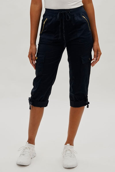 International INC Company Drawstring Cargo Capris - Navy - Womens Shorts & Capris - Fairweather
