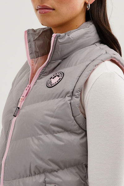 Canada Weather Gear Chevron Puffer Vest - Grey - Womens Vests - Fairweather