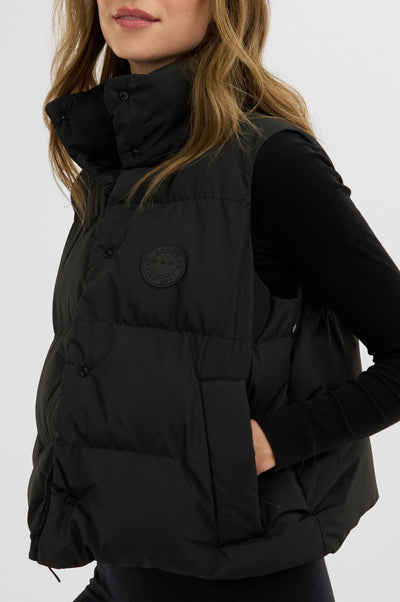 Canada Weather Gear Tiered Zip Off Puffer Vest - Black - Womens Vests - Fairweather