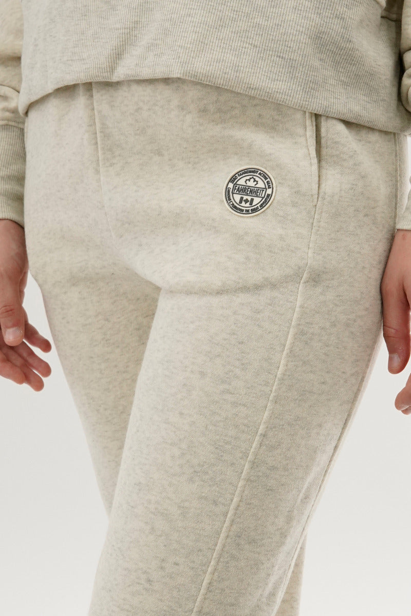 Fahrenheit Tie Waist Fleece Joggers - Cream