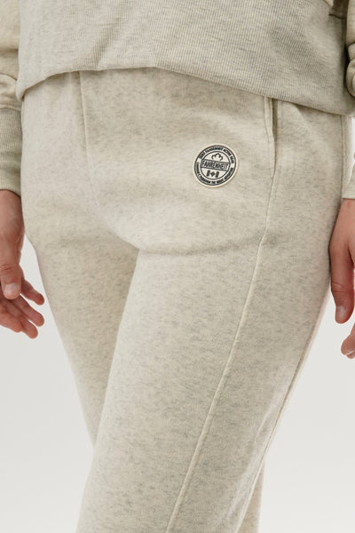 Fahrenheit Tie Waist Fleece Joggers - Cream