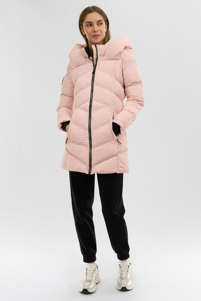Canada Weather Gear Chevron Quilted Parka Jacket - Pink - Womens Parka Jackets - Fairweather