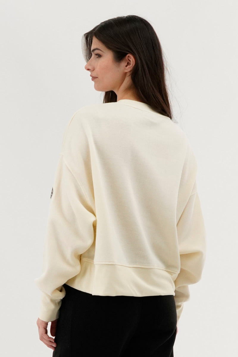 Fahrenheit Drop Shoulder Crewneck Sweatshirt - Cream - Womens Hoodies & Sweatshirts - Fairweather