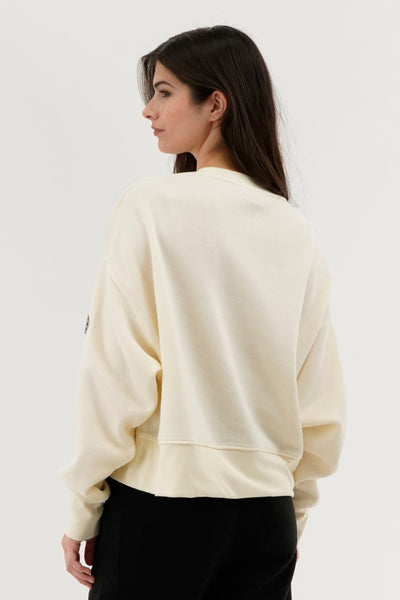 Fahrenheit Drop Shoulder Crewneck Sweatshirt - Cream - Womens Hoodies & Sweatshirts - Fairweather