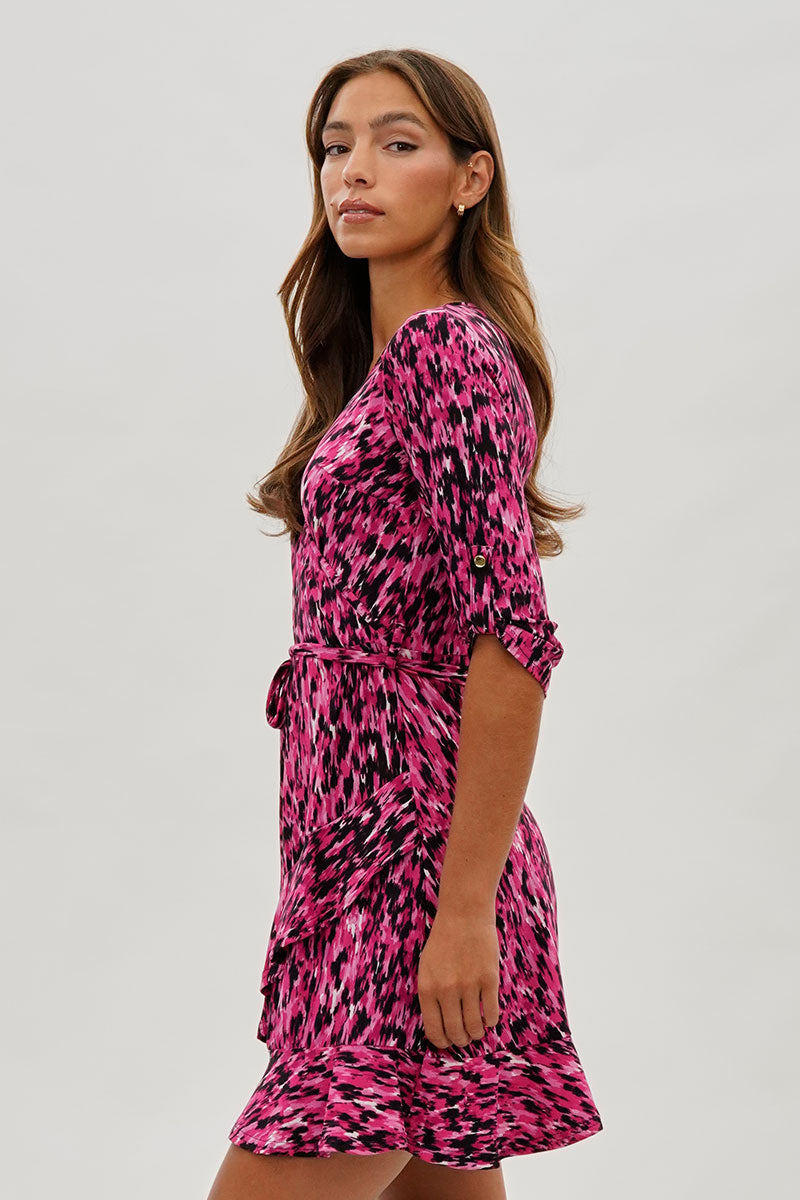 International INC Company Patterned Crossover Day Dress - Pink - Womens Day Dresses - Fairweather