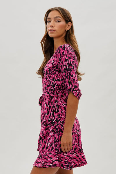 International INC Company Patterned Crossover Day Dress - Pink - Womens Day Dresses - Fairweather
