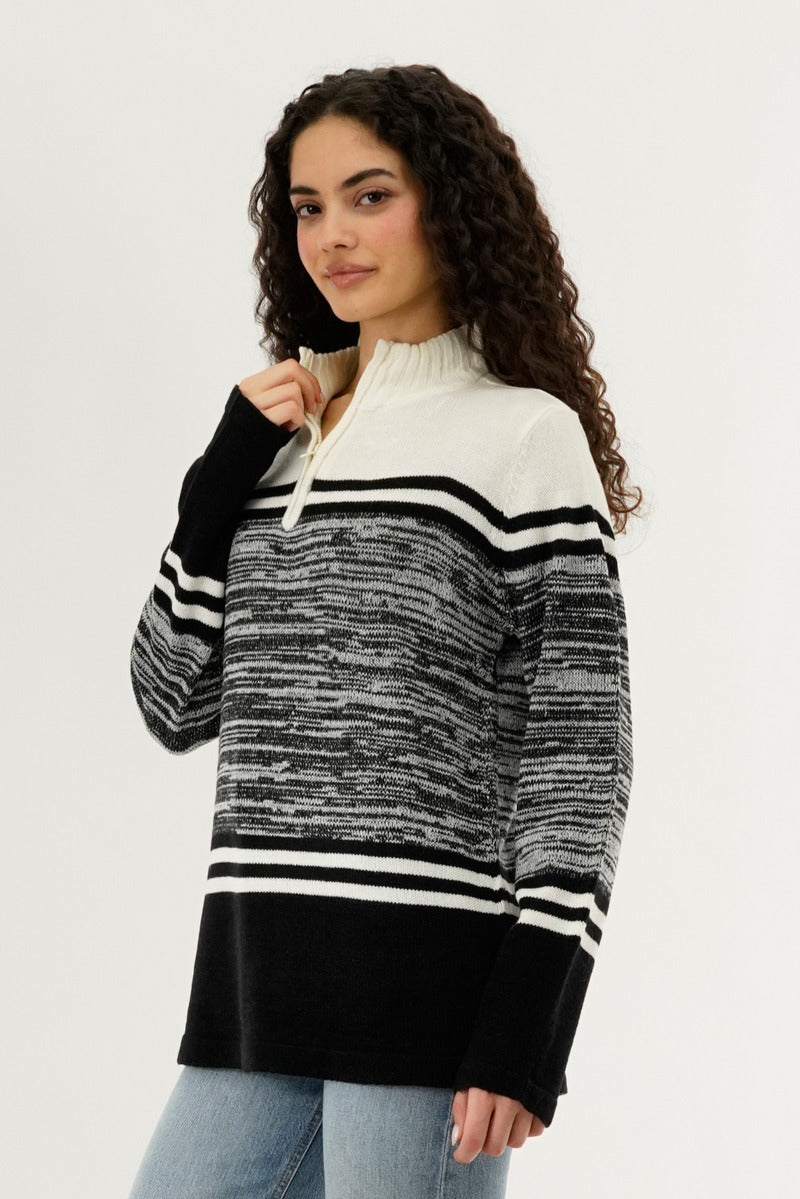 Canada Weather Gear Half Zip Pullover Sweater - Black - Womens Pullover Sweaters - Fairweather