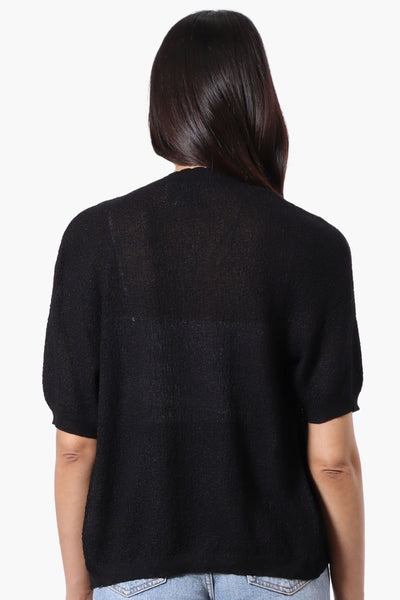 Beechers Brook Textured Open Shrug Cardigan - Black - Womens Cardigans - Fairweather