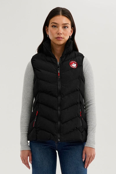 Canada Weather Gear Chevron Bubble Vest - Black - Womens Vests - Fairweather