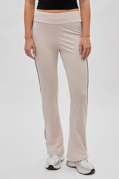 Super Triple Goose Side Piping Detail Active Pants - Beige - Womens Pants - Fairweather