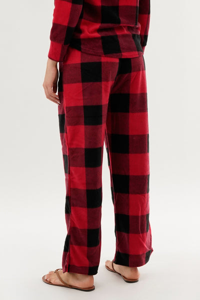 Canada Weather Gear Plaid Wide Leg Pajama Pants - Red - Womens Pajamas - Fairweather