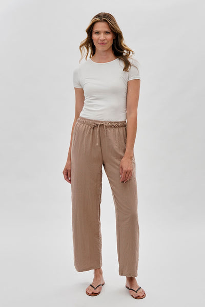 Runaway Bay Wide Leg Tie Waist Pants - Beige - Womens Pants - Fairweather