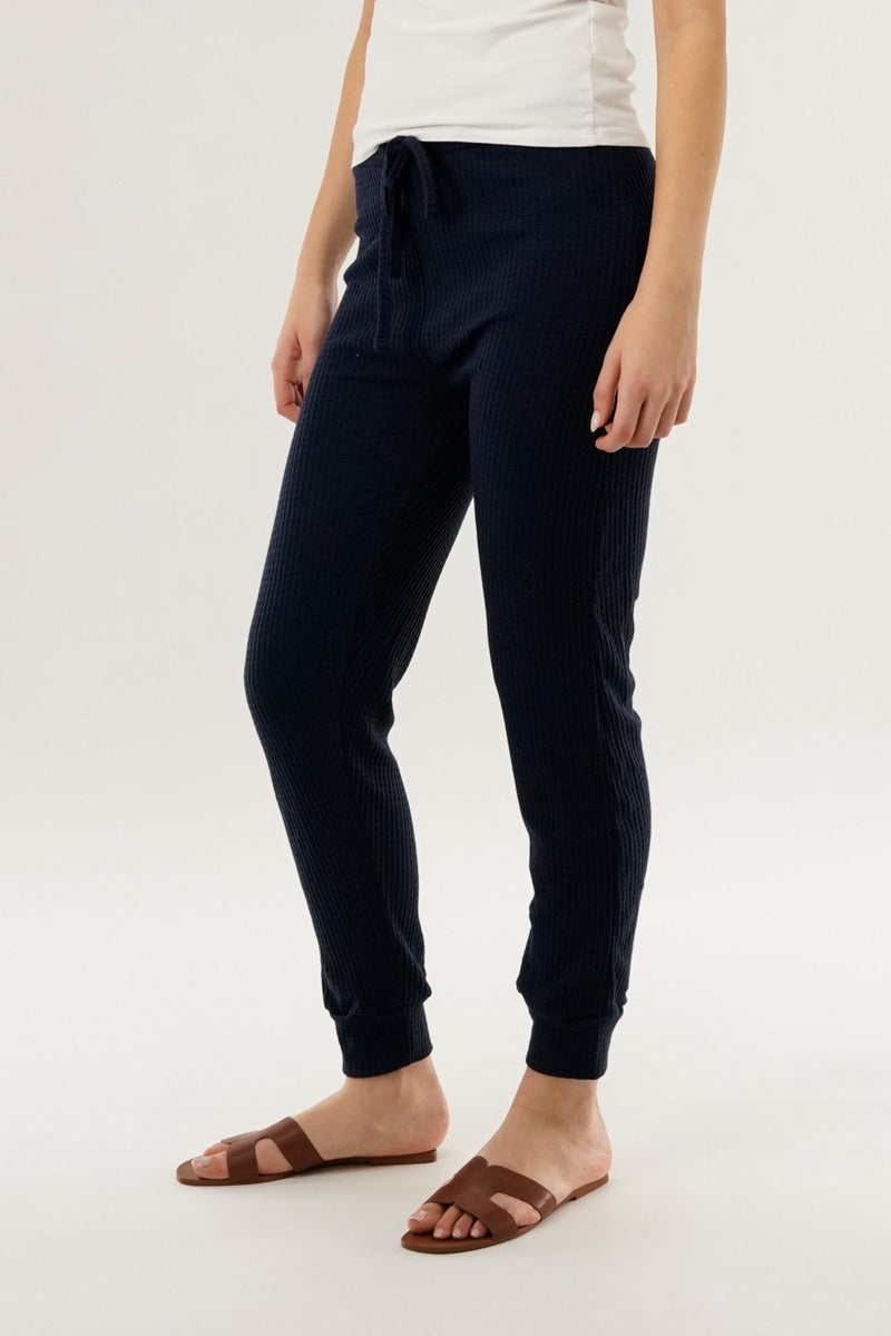 International INC Company Waffle Knit Joggers - Navy - Womens Joggers & Sweatpants - Fairweather