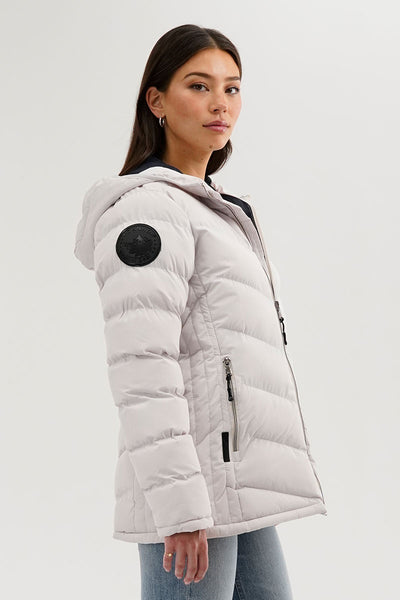 Canada Weather Gear Chevron Quilted Bomber Jacket - White - Womens Bomber Jackets - Fairweather
