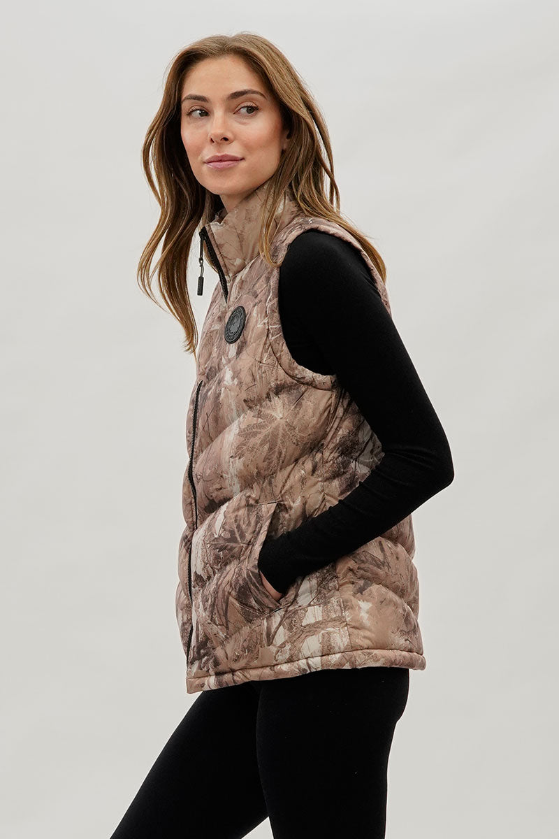Gilet matelassé à imprimé camouflage et chevrons Canada Weather Gear - Marron