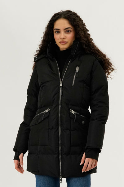 Canada Weather Gear Faux Fur Lined Hood Parka Jacket - Black - Womens Parka Jackets - Fairweather