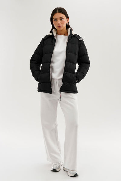Canada Weather Gear Sherpa Lined Collar Bomber Jacket - Black - Womens Bomber Jackets - Fairweather