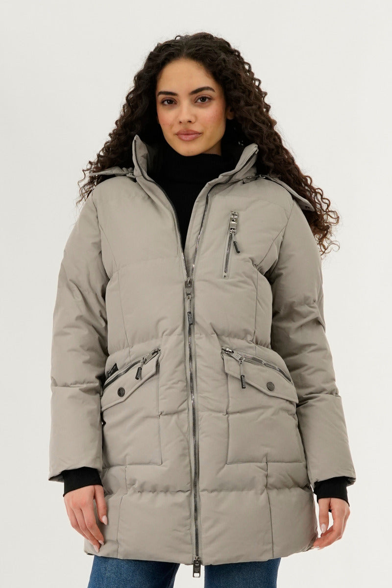 Canada Weather Gear Faux Fur Lined Hood Parka Jacket - Beige - Womens Parka Jackets - Fairweather