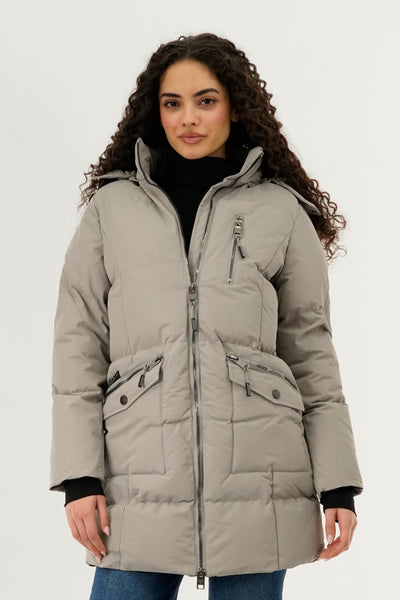 Canada Weather Gear Faux Fur Lined Hood Parka Jacket - Beige - Womens Parka Jackets - Fairweather
