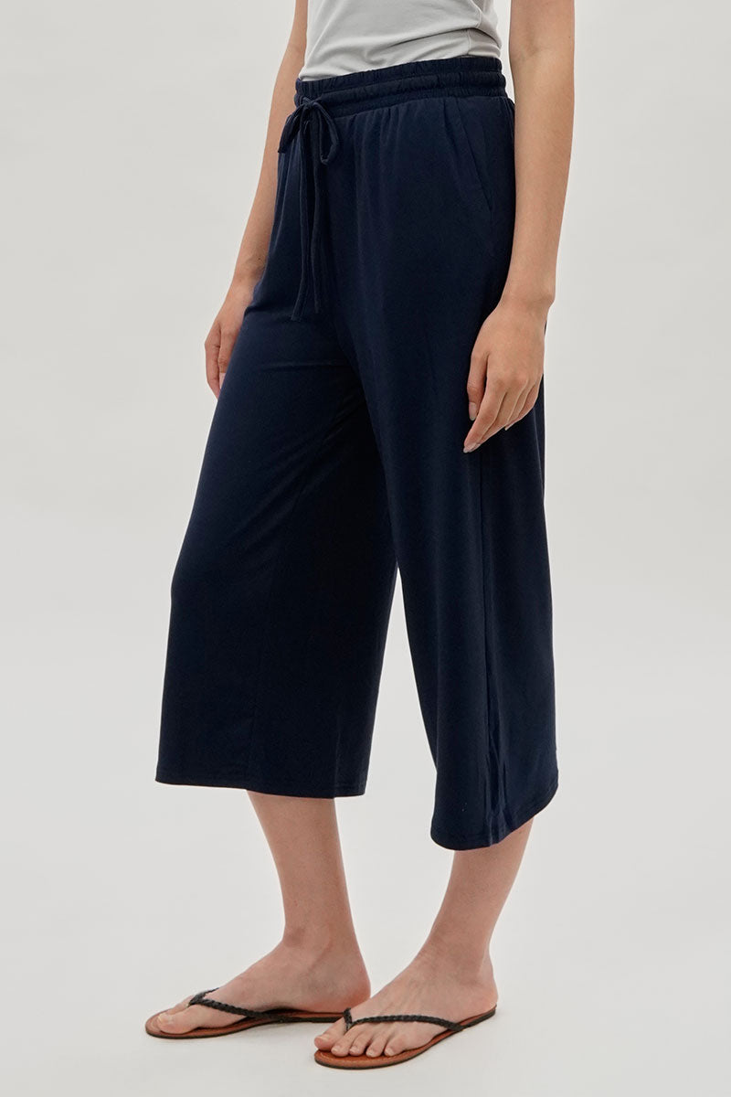 International INC Company Tie Waist Cropped Pants - Navy - Womens Pants - Fairweather