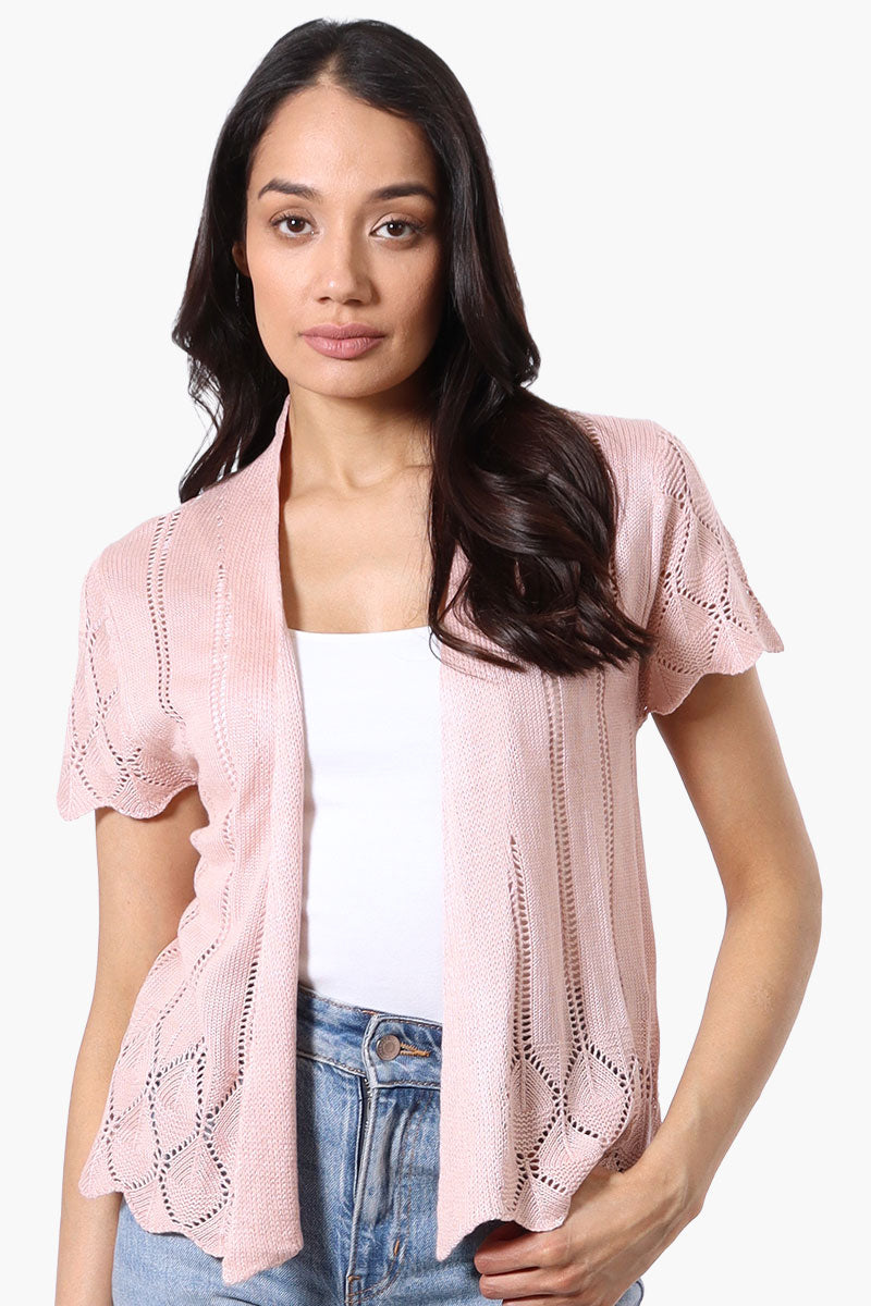 Beechers Brook Open Cap Sleeve Shrug Cardigan - Blush - Womens Cardigans - Fairweather